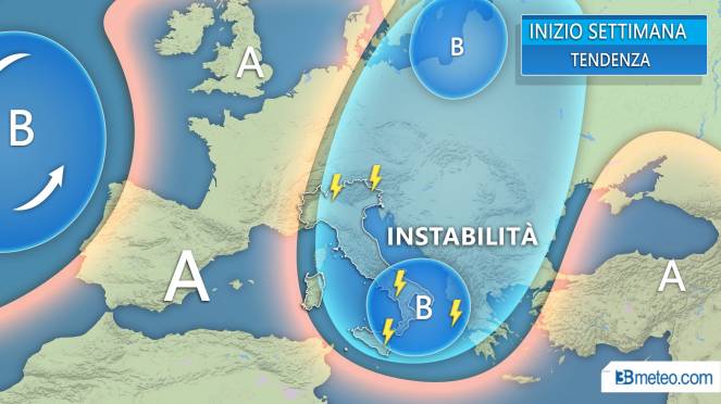 Inizio settimana instabile al Sud. Senza caldo africano