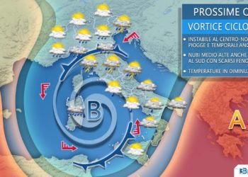 Vortice mediterraneo per 48 ore arrivano piogge e temporali, ecco dove