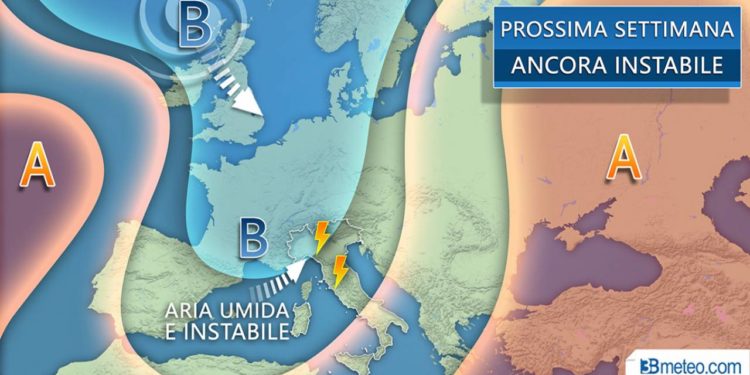 In arrivo frequenti rovesci e temporali nei prossimi giorni