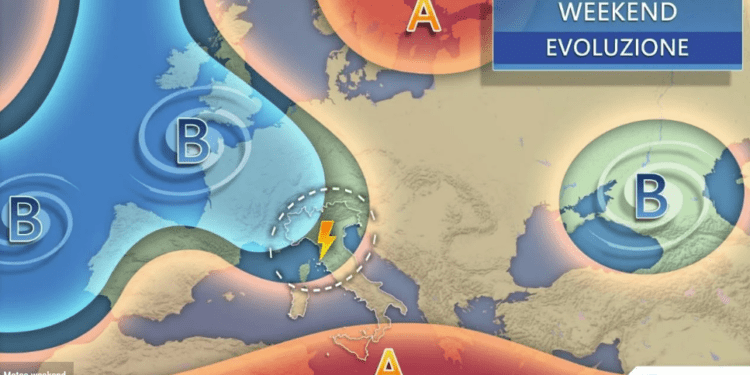 Nel weekend nuovo impulso temporalesco, Ecco le aree a rischio acquazzoni
