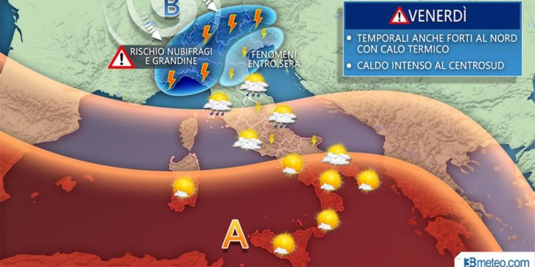 Non solo caldo, ma anche violenti temporali con grandine: Ecco dove e quando