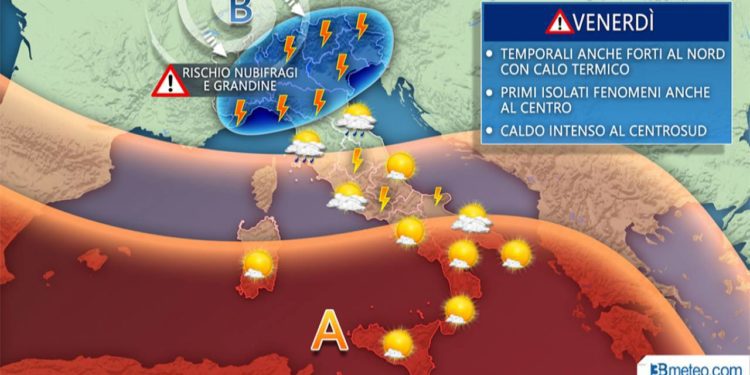 Ondata temporalesca in arrivo: Venerdì con nubifragi e grandine