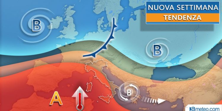 Prossima settimana con anticiclone subtropicale, ma anche insidie temporalesche