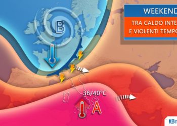 Weekend estremo: Forti temporali in arrivo al nord, punte 38-40°C al Centrosud