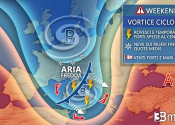Weekend con ciclone: Burrasche di vento, pioggia, temporali e neve