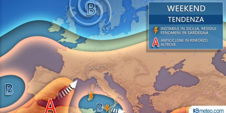 Oggi ancora forte temporali sulle isole, domani caldo anticiclone