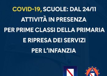 Covid-19 Campania: La scuola riapre il 24 novembre: via libera per infanzia e prima elementare