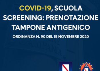 Covid-19 Campania: Screening Scuola: Prenotazione tampone antigenico
