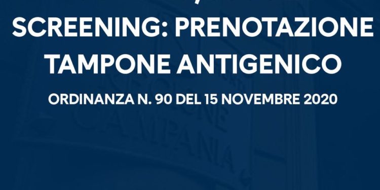 Covid-19 Campania: Screening Scuola: Prenotazione tampone antigenico