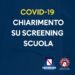 Covid-19 Campania: Regione, chiarimento su screening scuola