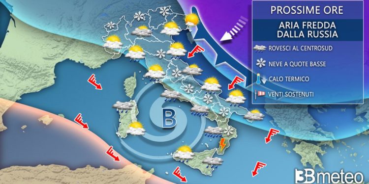 Gelo russo alle porte dell’Italia, neve a quote basse. Ecco dove