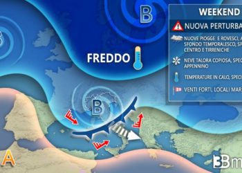 Meteo: Weekend ostaggio del maltempo con pioggia, temporali e neve. Ecco dove