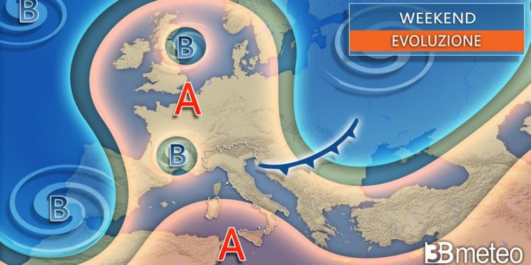 Meteo: Nel weekend anticiclone in indebolimento e qualche novità. Ecco cosa accadrà