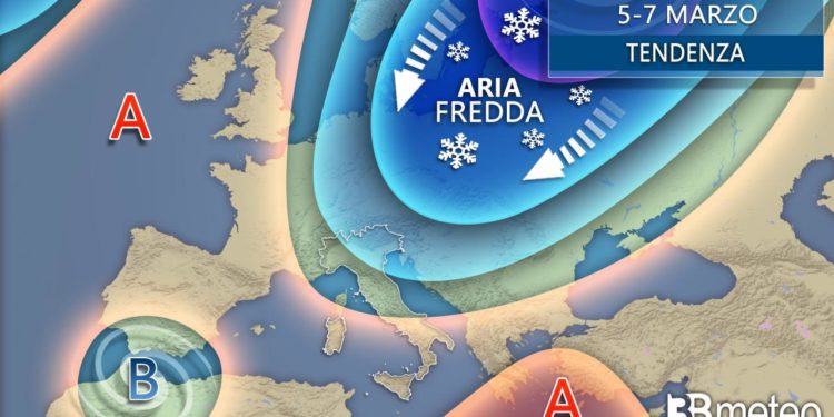 Meteo: Cambia tutto dal 5 marzo, instabile e più freddo. La tendenza