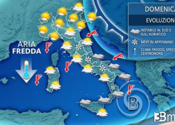 Domani continua l’offensiva invernale, freddo e neve a tratti in pianura