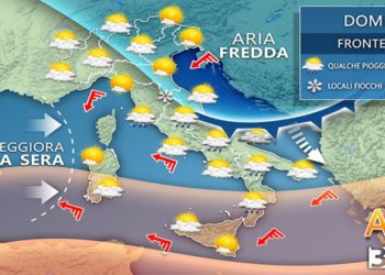 Meteo: Domenica a tratti instabile al Centro Sud con nuove piogge. Ecco Dove