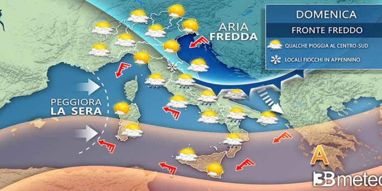 Meteo: Domenica a tratti instabile al Centro Sud con nuove piogge. Ecco Dove