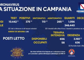 Corona Virus Campania: Totale Positivi: 419.427 i deceduti 7.216