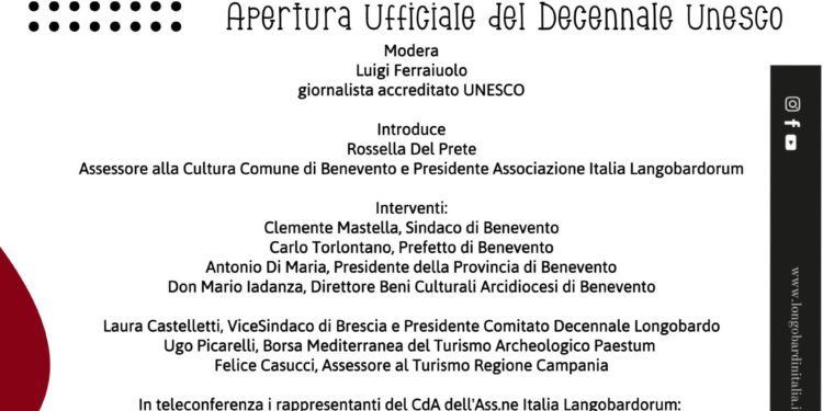 Dieci anni di UNESCO, giovedì 24 giugno Benevento apre le celebrazioni del sito “I Longobardi in Italia”
