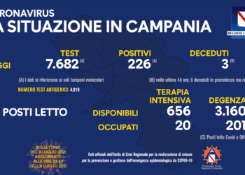 Corona Virus Campania: Totale Positivi: 428.017 i deceduti 7.447
