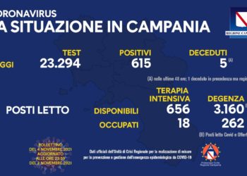 Corona Virus Campania: Totale Positivi: 162.654 i deceduti 7.767
