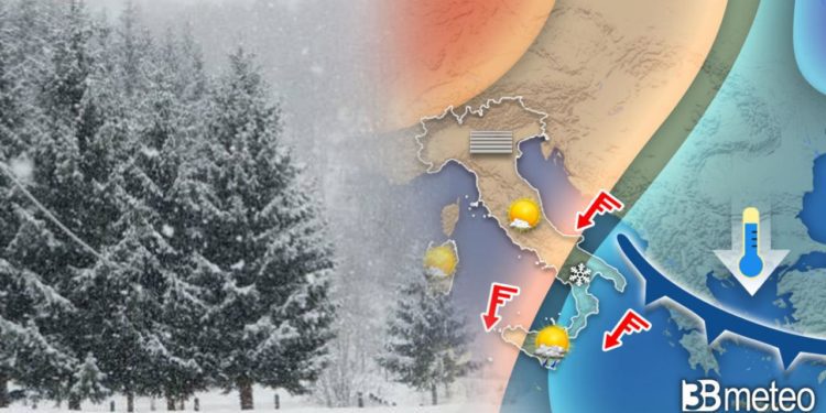 IRRUZIONE FREDDA nel WEEKEND su parte d’Italia con locali piogge e neve. Ecco dove