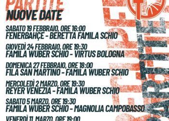 Calendario riprogrammato, ecco i prossimi impegni del Famila Wuber Schio