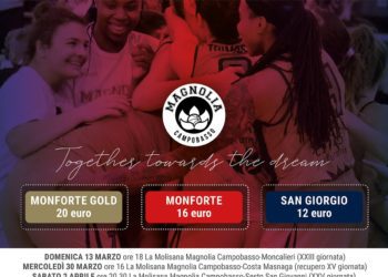 La Molisana Magnolia Campobasso, varato un mini-abbonamento per le ultime tre uscite interne