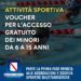 ATTIVITÀ SPORTIVA, VOUCHER PER L’ACCESSO GRATUITO DEI MINORI DA 6 A 15 ANNI