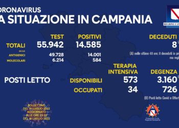 Corona Virus Campania: Totale Positivi: 1.710.392 i deceduti 9.429