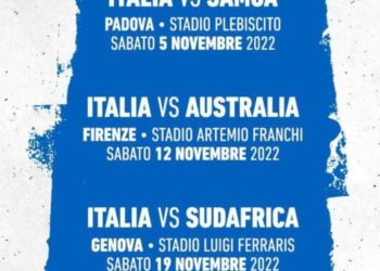 Autumn Nations Series di Rugby, Italia contro Samoa, Australia e Sudafrica