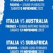 Autumn Nations Series di Rugby, Italia contro Samoa, Australia e Sudafrica