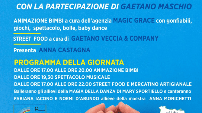 “INSIEME PER L’AUTISMO”, DOMENICA ALLE ORE 17.00 SUL PIAZZALE DEL SOCCORSO A FORIO, POMERIGGIO DI FESTA E DI DIVERTIMENTO NEL SEGNO DELLA SOLIDARIETA’