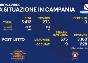 Corona Virus Campania: Totale Positivi: 1.866.080 i deceduti 9.837