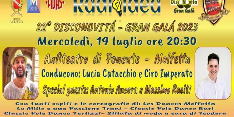 Molfetta, l’anfiteatro di ponente ha ospitato la 22ª edizione del Disconovità Gran Galà