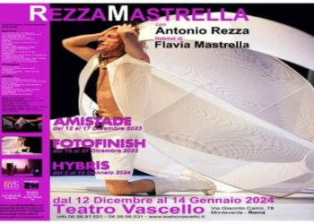 Antonio Rezza e Flavia Mastrella Dal 12 al 17 dicembre AMISTADE – dal 19 al 31 dicembre FOTOFINISH – dal 3 al 14 gennaio 2024 HYBRIS