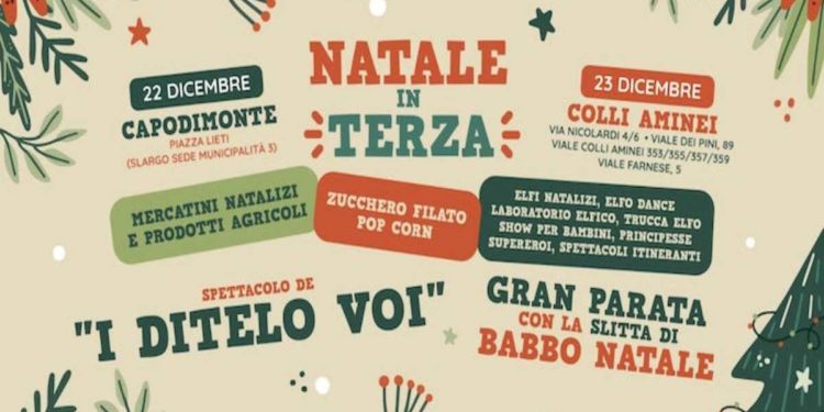 “Natale in Terza 2023”, quattro giorni di festa a tema natalizio, musica tradizionale con Gianni Lamagna e la comicità de I Ditelo Voi