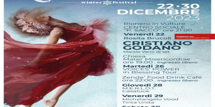 Dal 22 al 30 dicembre la musica invade Rionero in Vulture con cinque sere di musica di musica dal vivo
