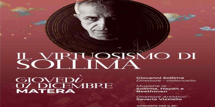 GIOVANNI SOLLIMA SOLISTA E DIRETTORE DELL’ORCHESTRA SINFONICA DI MATERA  IN CONCERTO IL 7 DICEMBRE A MATERA  E L’8 DICEMBRE AD ALTAMURA