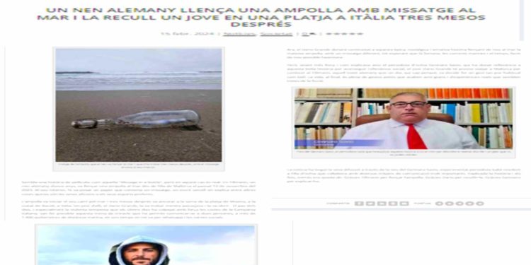 CHE BELLO, DARIO GRANDE HA TROVATO IL PICCOLO TILLMAN CHE DA MAIORCA AVEVA LANCIATO IN MARE UNA BOTTIGLIA CON MESSAGGIO