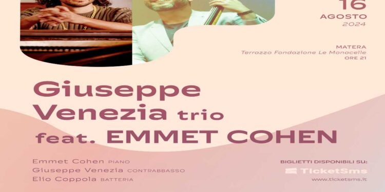 Venerdì 16 agosto Emmet Cohen in trio a Matera per Gezziamoci 2024