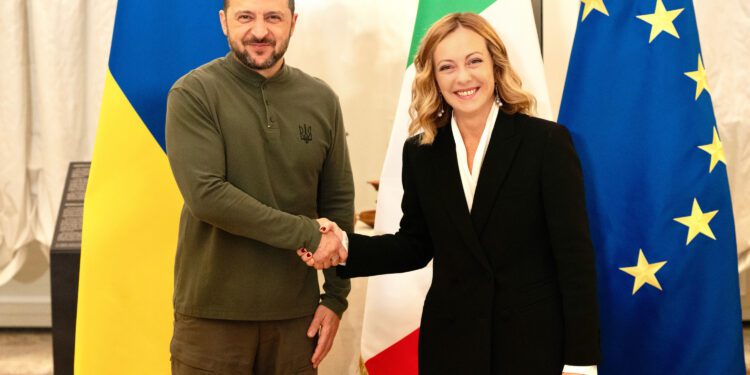 Il Presidente Meloni incontra il Presidente ucraino Zelensky