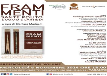 A Taranto, la presentazione del volume sull’artista Sante Polito