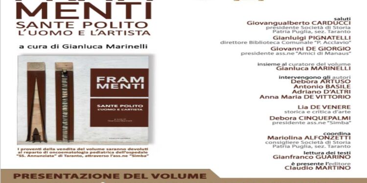 A Taranto, la presentazione del volume sull’artista Sante Polito