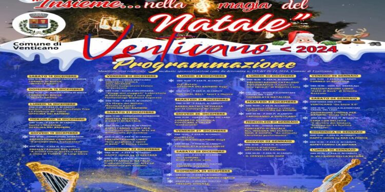 Cartellone natalizio comune di Venticano-prossimi appuntamenti