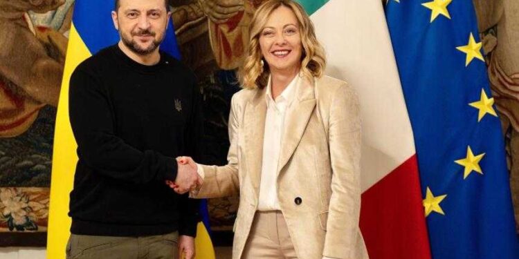 Il Presidente Meloni incontra il Presidente ucraino Zelensky