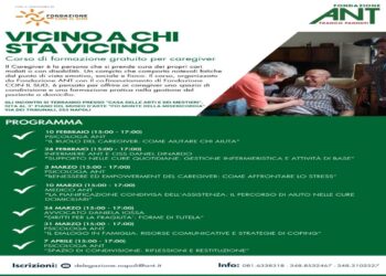 Progetto Interregionale per la lotta al tumore:  al via i corsi gratuiti per caregiver in Campania