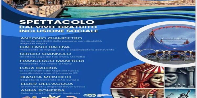 Bari, Siac e Imperial Royal Circus: spettacolo solidale per l’inclusione sociale   il 26 gennaio, presentazione dell’evento a seguire la giornata della solidarietà