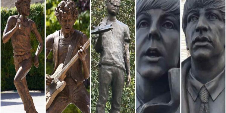 I Musicisti Viventi onorati con Statue: Jagger, McCartney, Richards, Starr, Lo Surdo