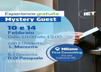 A Milano il 10 e 14 febbraio una due giorni dedicata alla figura del Mystery Guest al First Consulting – evento organizzato da Istituto Europeo del Turismo